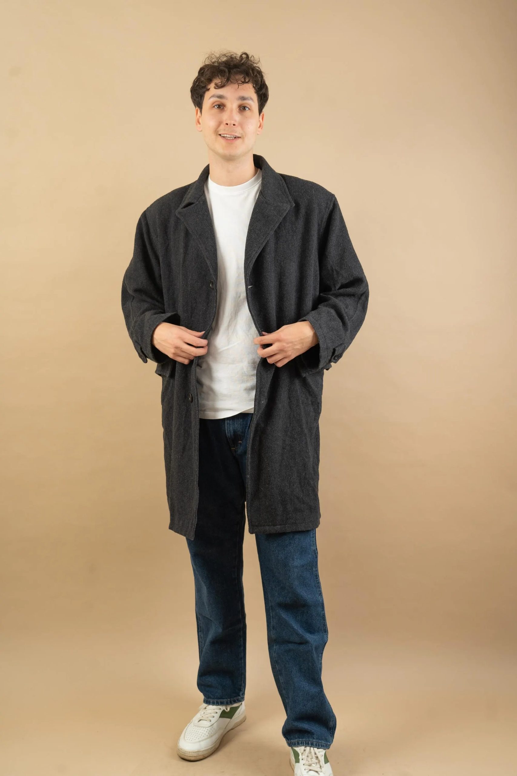 Textured polka dot car coat