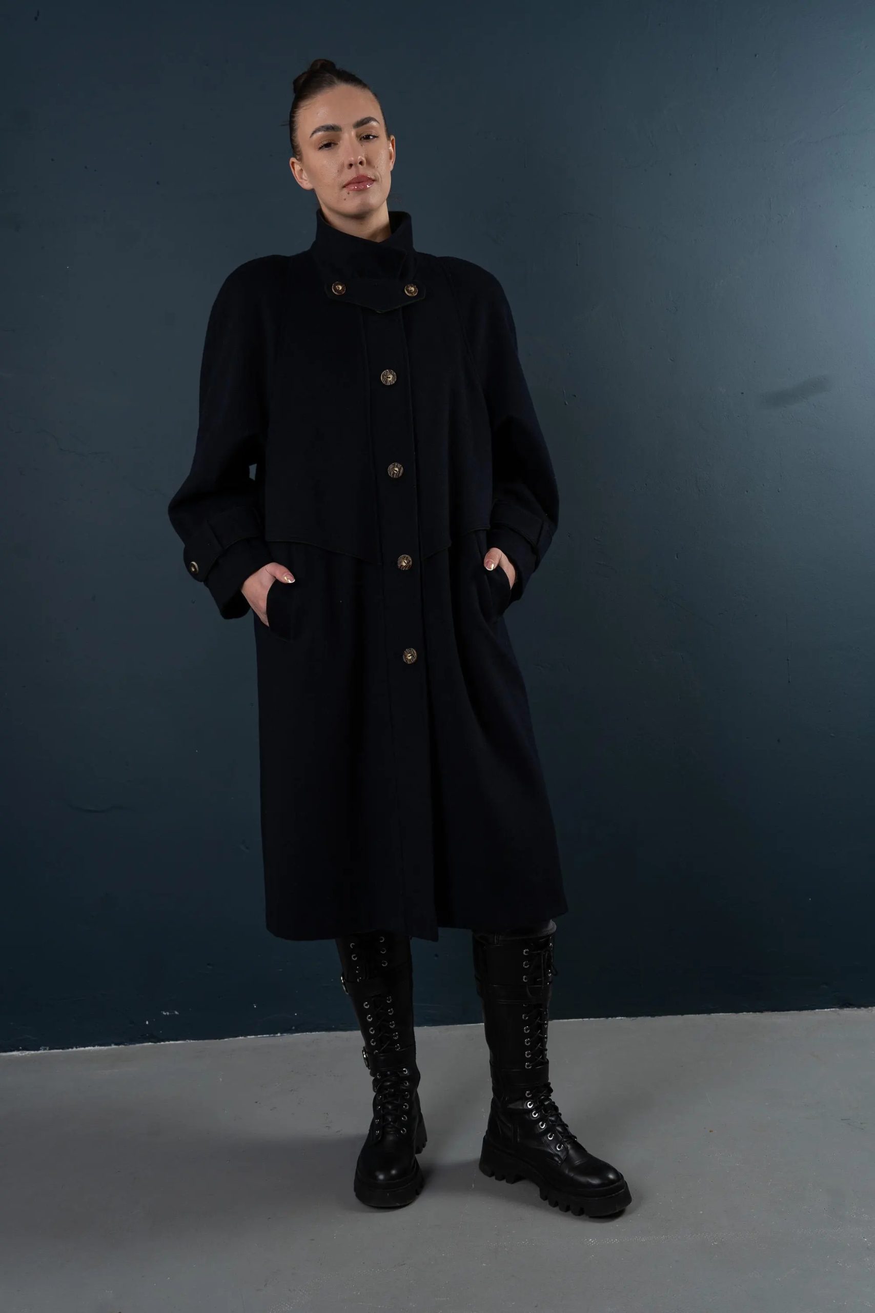 Military-style wool coat